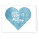 Blue Heart Watercolor Foldover Note Cards Image 3 of 4